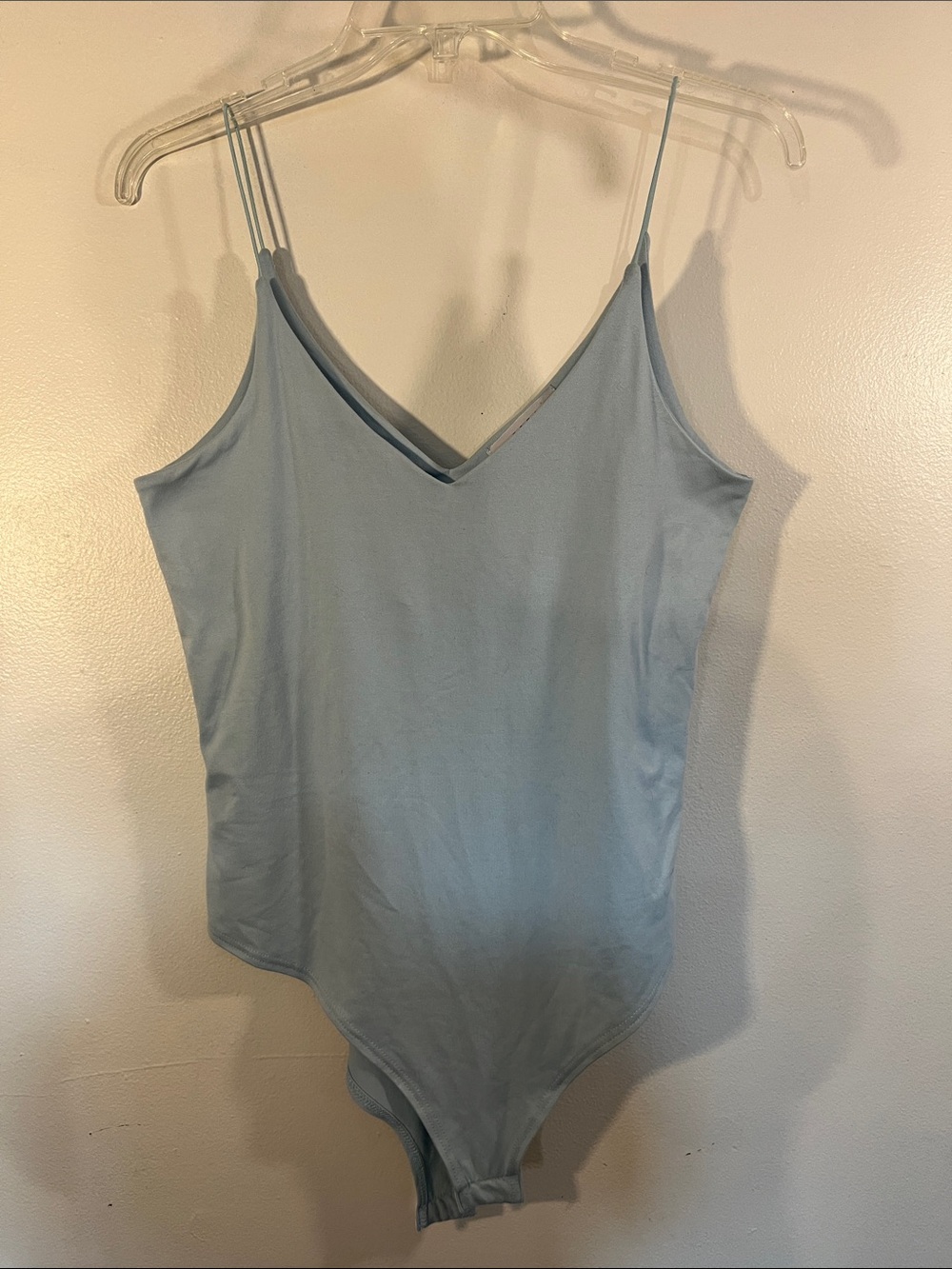 gaze Powder Blue V-Neck Double Strap Bodysuit